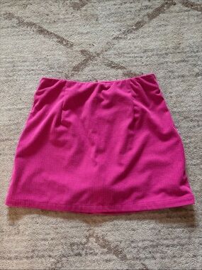 HALARA Hot Pink Ribbed Midi Skirt